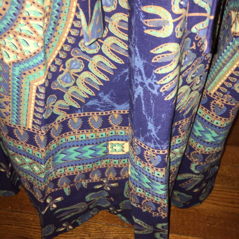 Blue Green Wrap Skirt One Size fits Most